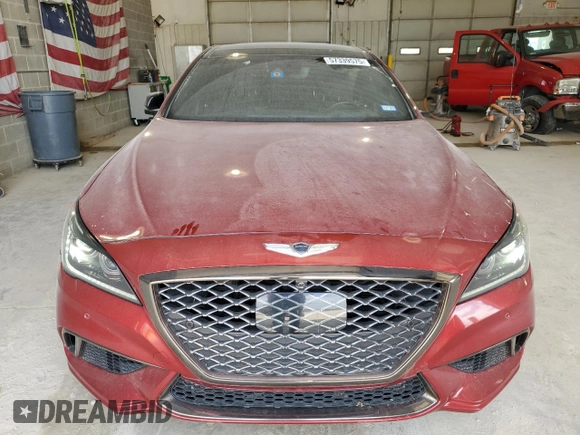 2018 Genesis G80 Sport with VIN KMHGN4JB3JU280347, listed as a Copart auction lot 57339575 with 71,023 mi miles and Salvage title. Bid and sale history available at DreamBid. Image 5.