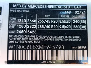 2021 Mercedes-Benz GLC with VIN W1N0G6EBXMF945798, listed as a Copart auction lot 88823235 with 34,317 mi miles and Salvage Title. Bid and sale history available at carsss.com. Image 14.
