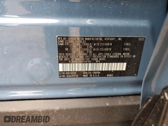 2024 Toyota RAV4 Hybrid XSE with VIN 4T3E6RFV9RU148104, listed as a Copart auction lot 55090855 with 9,625 mi miles and Salvage Title. Bid and sale history available at carsss.com. Image 13.