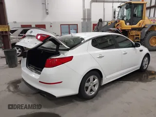 2015 Kia Optima LX with VIN KNAGM4A74F5587995, listed as a IAAI auction lot 41974745 with 206,627 mi miles. Bid and sale history available at carsss.com. Image 4.