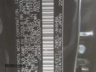 2016 Toyota Prius Four z VIN JTDKARFU7G3002440, wystawiony jako Copart lot #52364285 z przebiegiem 37 940 mil mil oraz Szkoda całkowita • Salvage title. Historia ofert i sprzedaży dostępna na DreamBid. Obrazek 13.