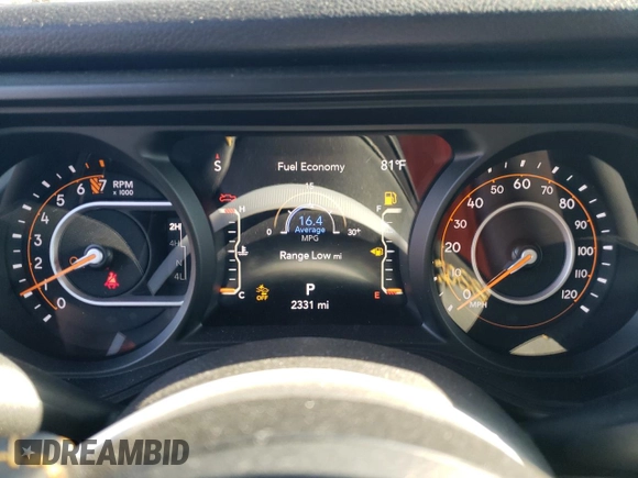 2024 Jeep Gladiator Sport z VIN 1C6HJTAG0RL117318, wystawiony jako Copart lot #67834434 z przebiegiem 2 331 mil mil oraz Szkoda całkowita • Salvage title. Historia ofert i sprzedaży dostępna na DreamBid. Obrazek 9.