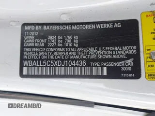 2013 BMW Z4 sDrive28i with VIN WBALL5C5XDJ104436, listed as a IAAI auction lot 41742648 with 112,309 mi miles and . Bid and sale history available at DreamBid. Image 9.