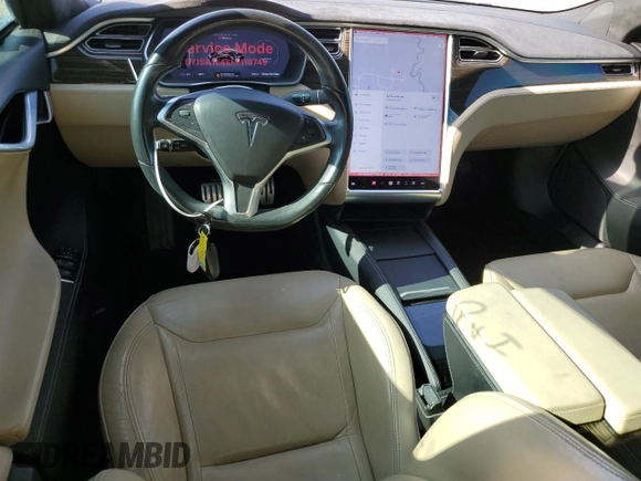 2015 Tesla Model S 85D with VIN 5YJSA1E48FF118749, listed as a Copart auction lot 54516035 with 115,380 mi miles and Salvage Title. Bid and sale history available at carsss.com. Image 8.
