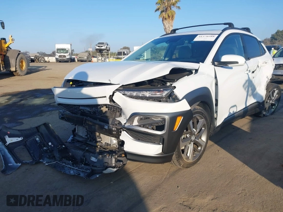 2020 Hyundai Kona Ultimate with VIN KM8K53A55LU556724, listed as a IAAI auction lot 41370388 with 23,651 mi miles. Bid and sale history available at carsss.com. Image 2.