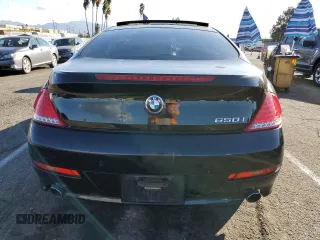 2008 BMW 6 Series 650i with VIN WBAEA53508CV90599, listed as a Copart auction lot 77907544 with 0 mi miles and Salvage Title. Bid and sale history available at carsss.com. Image 6.