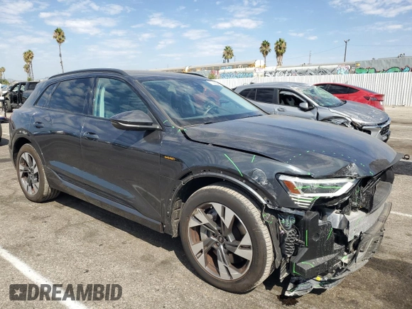 2023 Audi e-tron Premium with VIN WA1AAAGE1PB025748, listed as a Copart auction lot 70300304 with 3,798 mi miles and Salvage Title. Bid and sale history available at carsss.com. Image 4.