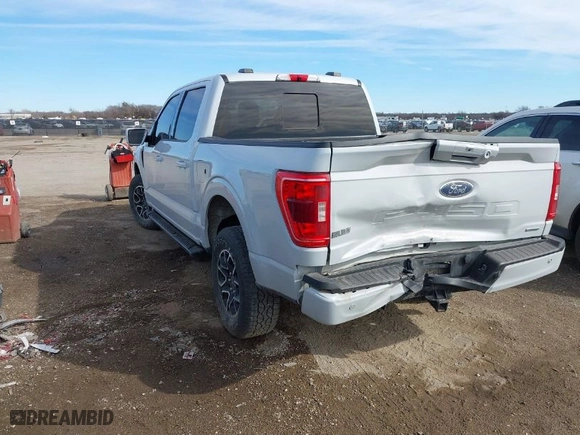 2021 Ford F-150 XL with VIN 1FTEW1EP0MKE55635, listed as a IAAI auction lot 41636980 with 44,299 mi miles. Bid and sale history available at carsss.com. Image 3.