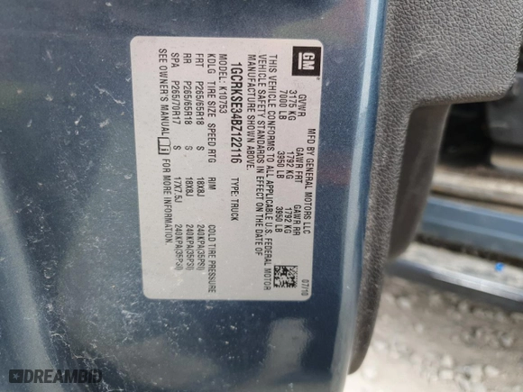 2011 Chevrolet Silverado 1500 LT with VIN 1GCRKSE34BZ122116, listed as a Copart auction lot 48607075 with 0 mi miles and Salvage Title. Bid and sale history available at carsss.com. Image 14.