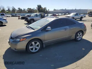 2007 Honda Civic Cpe EX with VIN 2HGFG12827H505219, listed as a Copart auction lot 46949725 with 163,027 mi miles and Salvage Title. Bid and sale history available at carsss.com. Image 1.
