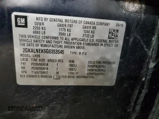 2016 GMC Terrain SLE with VIN 2GKALNEK6G6353545, listed as a Copart auction lot 47476235 with 202,169 mi miles and Salvage Title. Bid and sale history available at carsss.com. Image 15.