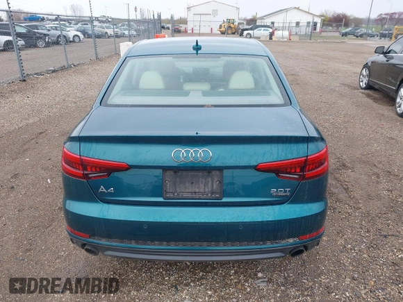 2017 Audi A4 with VIN WAUENBF41HA063494, listed as a IAAI auction lot 41965803 with 61,926 mi miles and . Bid and sale history available at DreamBid. Image 16.