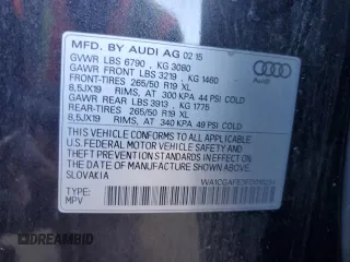 2015 Audi Q7 3.0T Premium with VIN WA1CGAFE3FD018294, listed as a Copart auction lot 51578385 with 69,172 mi miles and Salvage Title. Bid and sale history available at carsss.com. Image 14.