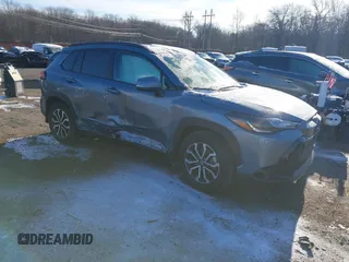 2023 Toyota Corolla Cross Hybrid S with VIN 7MUFBABG4PV003663, listed as a IAAI auction lot 41156179 with 39,987 mi miles and . Bid and sale history available at DreamBid. Image 1.