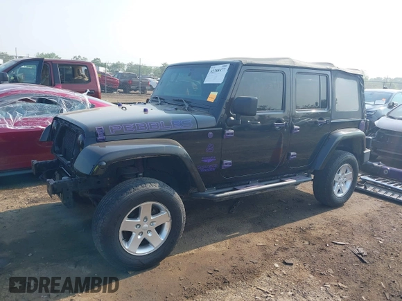 2014 Jeep Wrangler Unlimited Sahara with VIN 1C4BJWEG6EL217945, listed as a IAAI auction lot 42388477 with 61,739 mi miles and . Bid and sale history available at DreamBid. Image 18.