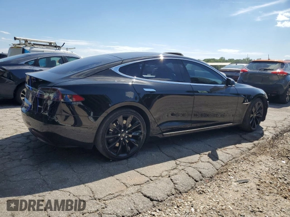 2017 Tesla Model S 100D with VIN 5YJSA1E28HF192397, listed as a Copart auction lot 55455995 with 90,534 mi miles and Salvage title. Bid and sale history available at DreamBid. Image 3.