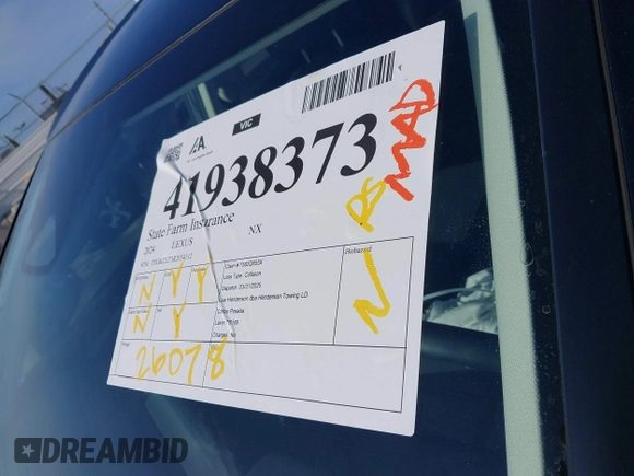 2024 Lexus NX 350h Premium with VIN JTJGKCEZ3R2034112, listed as a IAAI auction lot 41938373 with 26,078 mi miles and . Bid and sale history available at DreamBid. Image 17.