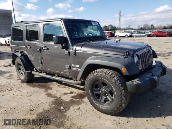 2018 Jeep Wrangler JK Unlimited Sport with VIN 1C4BJWDG9JL894502, listed as a Copart auction lot 89360855 with 100,944 mi miles and Salvage Title. Bid and sale history available at carsss.com. Image 4.