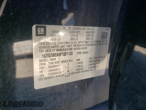 2015 GMC Canyon 2WD SLE with VIN 1GTG5BEA6F1221120, listed as a Copart auction lot 77391484 with 180,334 mi miles and Salvage Title. Bid and sale history available at carsss.com. Image 12.