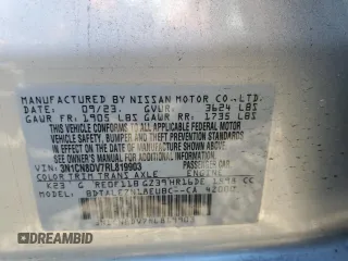 2024 Nissan Versa S with VIN 3N1CN8DV7RL819903, listed as a Copart auction lot 42855805 with 17,120 mi miles and Salvage Title. Bid and sale history available at carsss.com. Image 12.