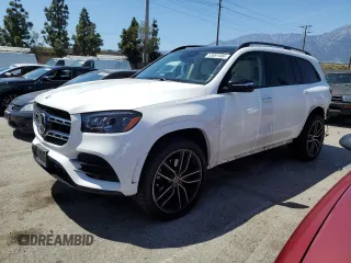2021 Mercedes-Benz GLS 580 with VIN 4JGFF8GE8MA408511, listed as a Copart auction lot 53691404 with 27,414 mi miles and Salvage Title. Bid and sale history available at DreamBid. Image 1.