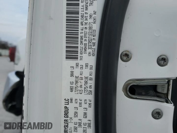 2014 Ram 2500 SLT with VIN 3C6TR5DT1EG199171, listed as a Copart auction lot 47823125 with 289,349 mi miles and Clean title. Bid and sale history available at DreamBid. Image 12.