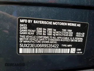 2024 BMW X5 xDrive40i with VIN 5UX23EU06R9S35422, listed as a Copart auction lot 58145345 with 537 mi miles and Salvage title. Bid and sale history available at DreamBid. Image 13.