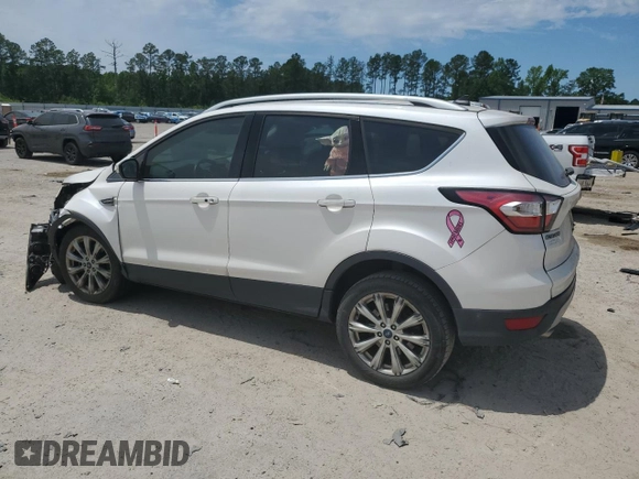 2018 Ford Escape Titanium with VIN 1FMCU0J99JUA06741, listed as a Copart auction lot 55782195 with 103,392 mi miles and Salvage title. Bid and sale history available at DreamBid. Image 2.