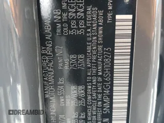 2025 Hyundai Santa Fe SE z VIN 5NMP14GL6SH108273, wystawiony jako Copart lot #46906885 z przebiegiem 1 054 mil mil oraz Nie do naprawy • Non repairable. Historia ofert i sprzedaży dostępna na DreamBid. Obrazek 13.