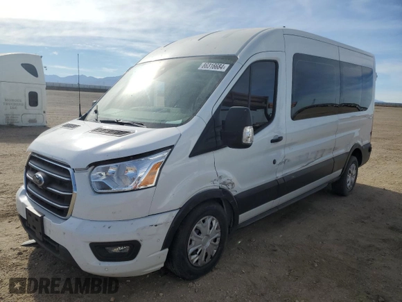 2020 Ford Transit Passenger XL with VIN 1FBAX2C89LKA24856, listed as a Copart auction lot 86316684 with 93,910 mi miles and Salvage title. Bid and sale history available at DreamBid. Image 1.