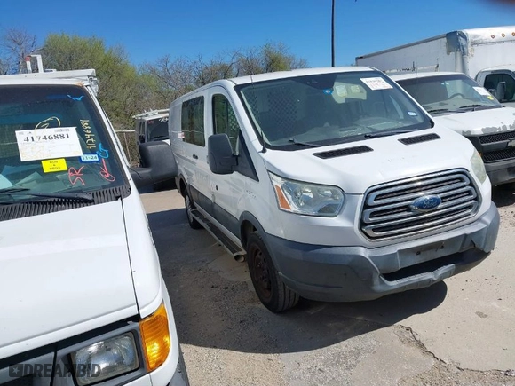 2016 Ford Transit Cargo Van with VIN 1FTYR1ZM5GKA58575, listed as a IAAI auction lot 41830504 with 1 mi miles. Bid and sale history available at carsss.com. Image 1.