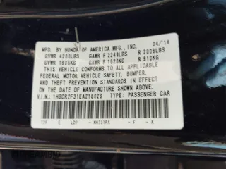 2014 Honda Accord LX z VIN 1HGCR2F31EA218029, wystawiony jako IAAI lot #42352859 z przebiegiem 143 715 mil mil oraz . Historia ofert i sprzedaży dostępna na DreamBid. Obrazek 9.
