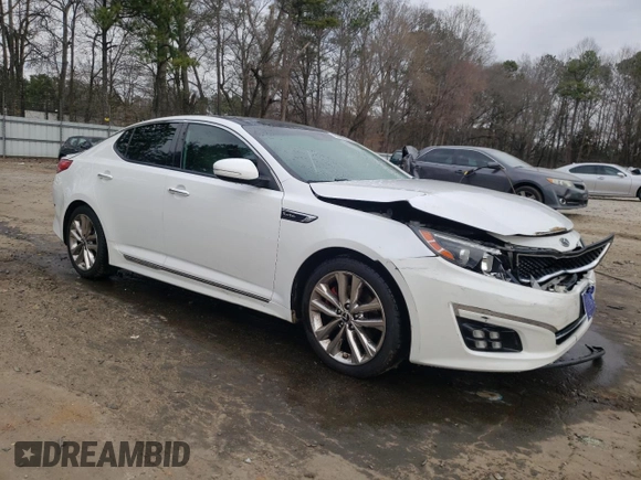 2015 Kia Optima SX Turbo with VIN 5XXGR4A63FG453826, listed as a Copart auction lot 46898225 with 140,782 mi miles and Salvage Title. Bid and sale history available at carsss.com. Image 4.