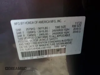 2020 Acura MDX w/Technology Pkg with VIN 5J8YD4H54LL051102, listed as a Copart auction lot 52684135 with 58,330 mi miles and Salvage Title. Bid and sale history available at carsss.com. Image 13.