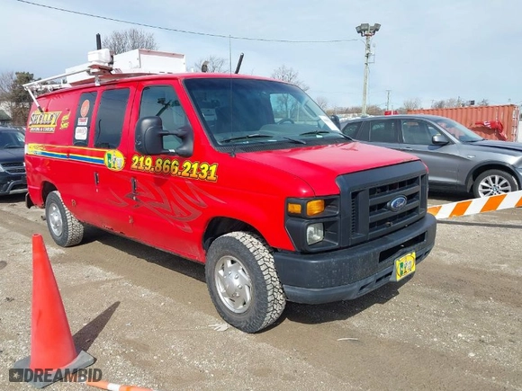 2011 Ford Econoline Cargo Van Commercial with VIN 1FTNE2EL1BDA88476, listed as a IAAI auction lot 41801712 with 179,149 mi miles. Bid and sale history available at carsss.com. Image 1.
