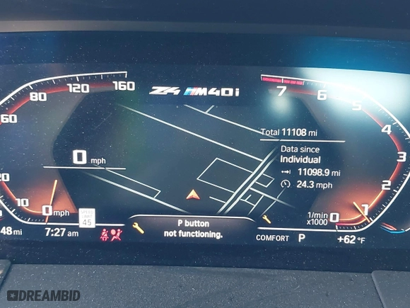 2022 BMW Z4 sDriveM40i with VIN WBAHF9C08NWX88691, listed as a IAAI auction lot 42012469 with 11,108 mi miles. Bid and sale history available at carsss.com. Image 15.