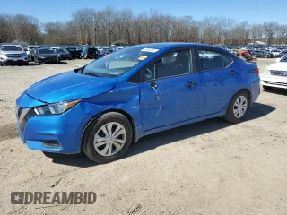 2021 Nissan Versa S with VIN 3N1CN8DV0ML907362, listed as a Copart auction lot 46853095 with 51,868 mi miles and Salvage Title. Bid and sale history available at carsss.com. Image 1.