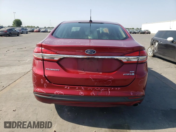 2017 Ford Fusion Hybrid SE with VIN 3FA6P0LU3HR266246, listed as a Copart auction lot 59747805 with 251,396 mi miles and Salvage title. Bid and sale history available at DreamBid. Image 6.