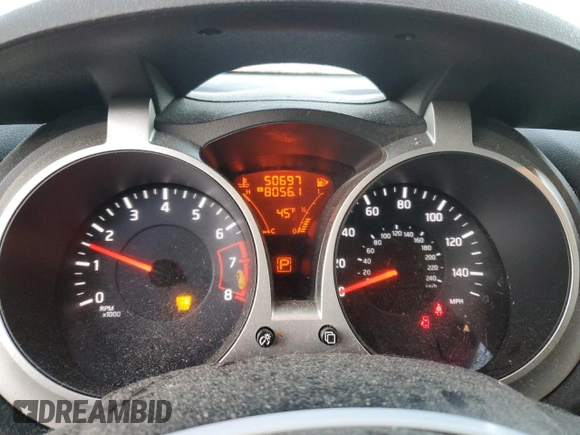 2013 Nissan Juke SV with VIN JN8AF5MRXDT217105, listed as a Copart auction lot 87946185 with 50,697 mi miles and Salvage Title. Bid and sale history available at carsss.com. Image 9.