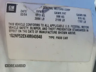 2004 Pontiac Grand Am SE1 with VIN 1G2NF52EX4M640648, listed as a Copart auction lot 48903945 with 303,027 mi miles and Salvage title. Bid and sale history available at DreamBid. Image 12.