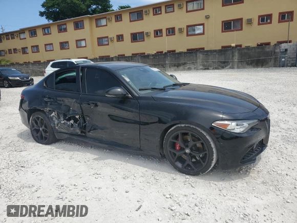 2020 Alfa Romeo Giulia with VIN ZARFAMAN4L7623860, listed as a Copart auction lot 59011605 with 72,080 mi miles and Non repairable. Bid and sale history available at DreamBid. Image 4.
