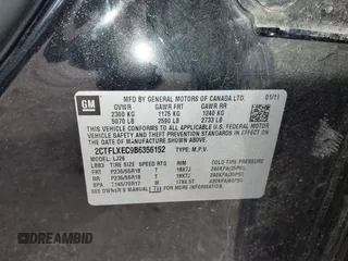2011 GMC Terrain SLT-2 with VIN 2CTFLXEC9B6356152, listed as a IAAI auction lot 42131430 with 189,768 mi miles. Bid and sale history available at carsss.com. Image 9.