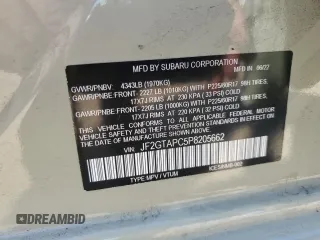 2023 Subaru Crosstrek Premium with VIN JF2GTAPC5P8205662, listed as a Copart auction lot 62179985 with 24,603 mi miles and Salvage title. Bid and sale history available at DreamBid. Image 14.