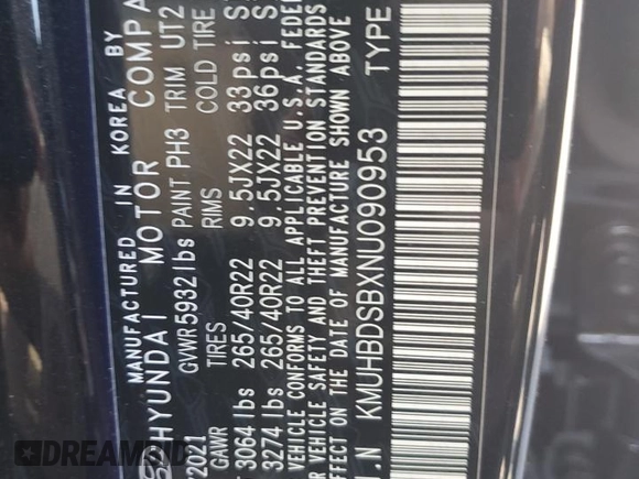 2022 Genesis GV80 с VIN KMUHBDSBXNU090953, выставлен на аукционе Copart как лот 61228025 с пробегом Не указан миль и Списание • Salvage title. История ставок и продаж доступна на DreamBid. Изображение 13.