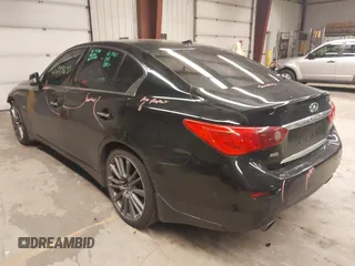 2017 Infiniti Q50 Red Sport 400 with VIN JN1FV7AR8HM870121, listed as a IAAI auction lot 41299639 with 110,302 mi miles. Bid and sale history available at carsss.com. Image 3.