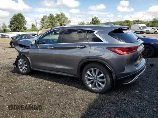 2022 Infiniti QX50 Essential with VIN 3PCAJ5CB5NF120297, listed as a Copart auction lot 65633113 with 10,035 mi miles and . Bid and sale history available at DreamBid. Image 2.