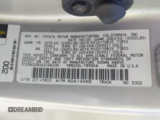 2006 Toyota Tacoma with VIN 5TENX22N16Z146230, listed as a IAAI auction lot 42663040 with 280,274 mi miles and . Bid and sale history available at DreamBid. Image 9.