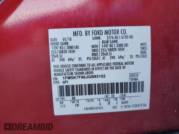 2018 Ford Explorer Limited with VIN 1FM5K7F86JGB85102, listed as a Copart auction lot 53801255 with 106,118 mi miles and Salvage Title. Bid and sale history available at carsss.com. Image 13.