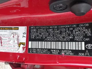 2009 Toyota Prius with VIN JTDKB20U097833870, listed as a IAAI auction lot 42010653 with 146,086 mi miles. Bid and sale history available at carsss.com. Image 9.