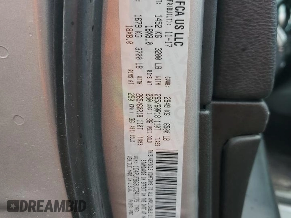 2018 Jeep Grand Cherokee Limited with VIN 1C4RJFBG8JC241175, listed as a Copart auction lot 59093925 with 116,758 mi miles and Salvage title. Bid and sale history available at DreamBid. Image 14.